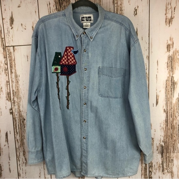 Most Wanted Tops - Vintage, Most Wanted Chambray Shirt, XL.  In good used condition!